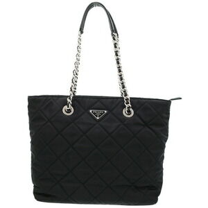 PRADA Quilted Chain Shoulder Bag Black